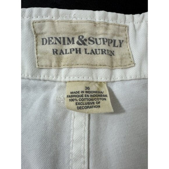 Ralph Lauren Denim & Supply Mens Cargo Shorts Size 36 Military Flag Logo - Picture 6 of 8